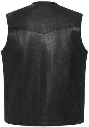 Silverman Leather Elasticated Biker Vest-Skintan Leather-Dark Fashion Clothing
