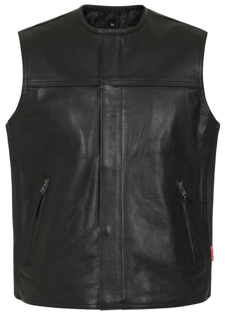 Silverman Leather Elasticated Biker Vest-Skintan Leather-Dark Fashion Clothing