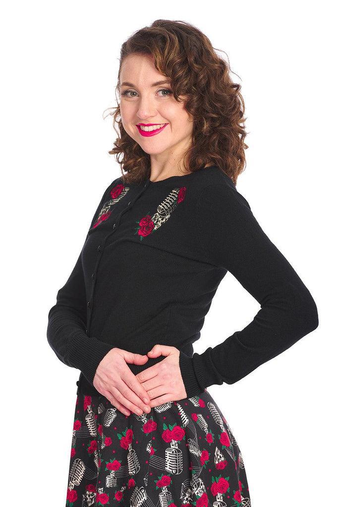 Singing Rose Cardigan-Banned-Dark Fashion Clothing