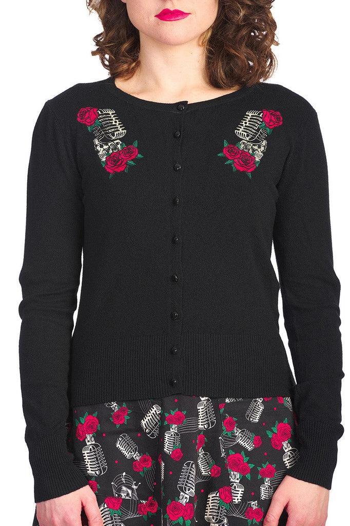 Singing Rose Cardigan-Banned-Dark Fashion Clothing