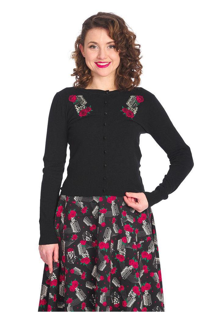 Singing Rose Cardigan-Banned-Dark Fashion Clothing