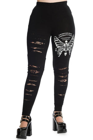 Skeleton Butterfly Leggings-Banned-Dark Fashion Clothing
