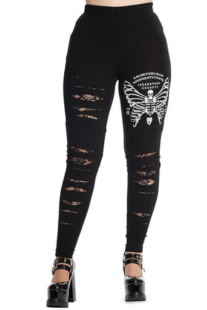 Skeleton Butterfly Leggings-Banned-Dark Fashion Clothing