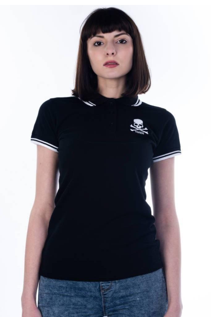 Skull And Bones Polo Shirt-Toxico-Dark Fashion Clothing