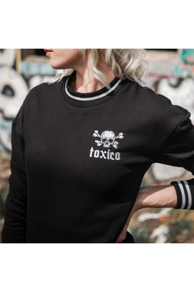 Skull & Bones Sweatshirt-Toxico-Dark Fashion Clothing