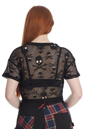 Skull Queen Cropped Top-Banned-Dark Fashion Clothing