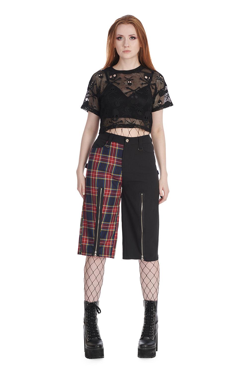 Skull Queen Cropped Top-Banned-Dark Fashion Clothing