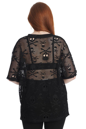 Skull Queen Long Top-Banned-Dark Fashion Clothing
