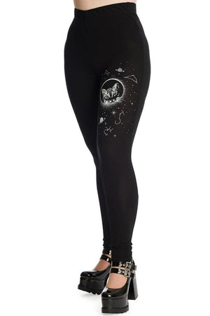 Space Cat Leggings-Banned-Dark Fashion Clothing