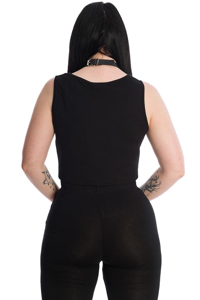 Space Kitty Cropped Top-Banned-Dark Fashion Clothing