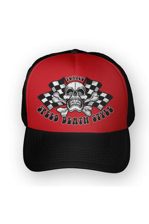 Speed Death Flags Trucker Hat - Unisex-Toxico-Dark Fashion Clothing