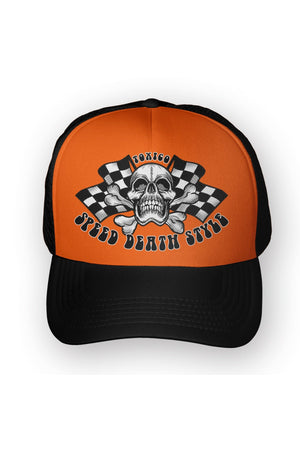 Speed Death Flags Trucker Hat - Unisex-Toxico-Dark Fashion Clothing