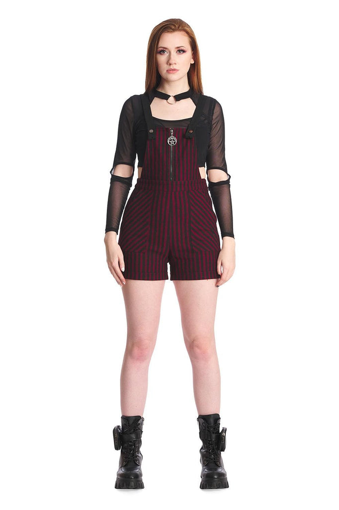 Spooky Nightwalks Playsuit Shorts-Banned-Dark Fashion Clothing