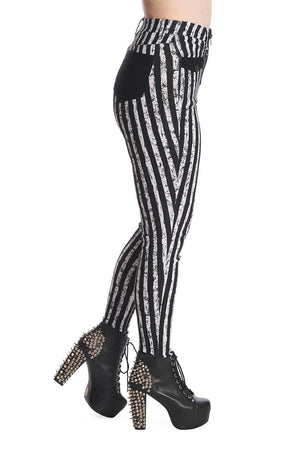 Spooky Nightwalks Slim Trousers-Banned-Dark Fashion Clothing
