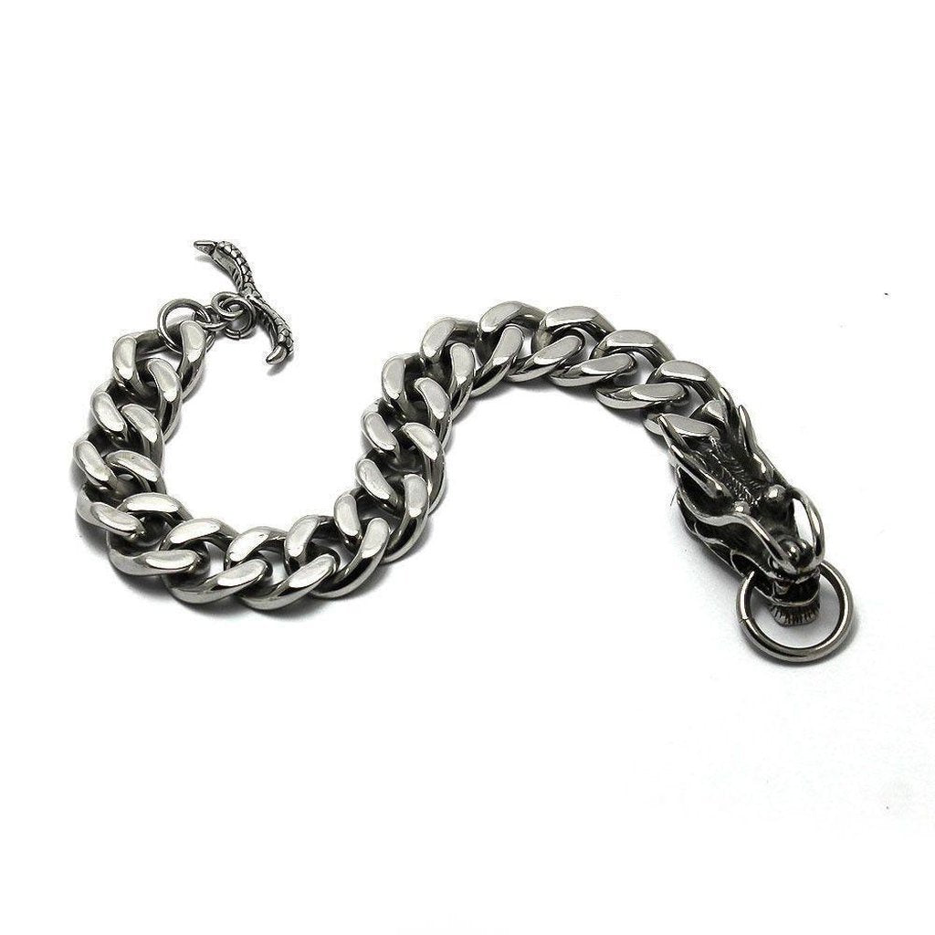 Stainless Steel Dragon Bracelet-Badboy-Dark Fashion Clothing