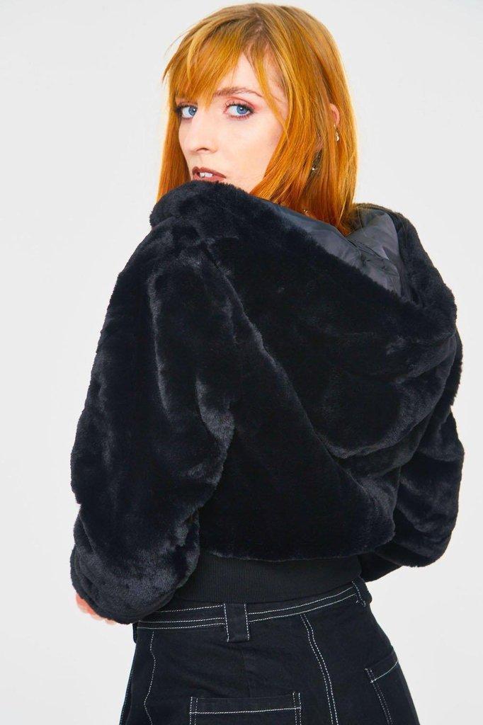 Star Struck Faux Fur Jacket-Jawbreaker-Dark Fashion Clothing