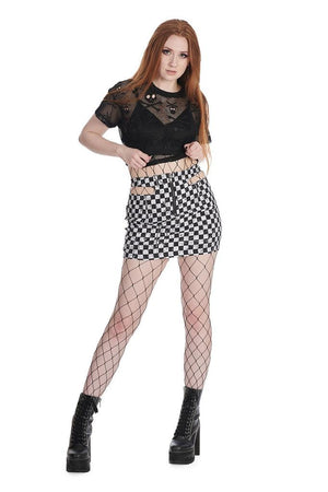 Stark Mesh Skirt-Banned-Dark Fashion Clothing