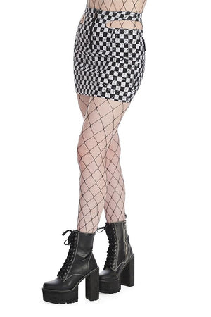 Stark Mesh Skirt-Banned-Dark Fashion Clothing