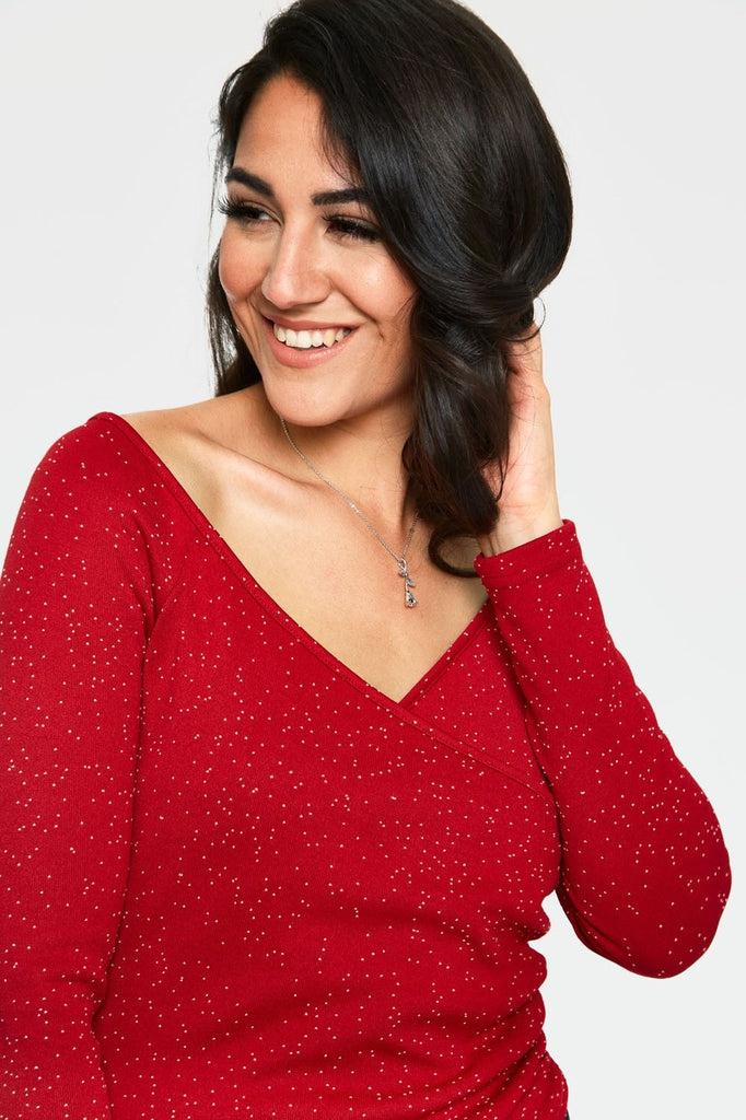 Starlynn Snowflake Off The Shoulder Top-Voodoo Vixen-Dark Fashion Clothing