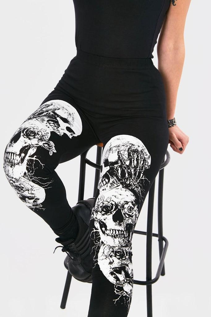 Still Evil Leggings-Jawbreaker-Dark Fashion Clothing