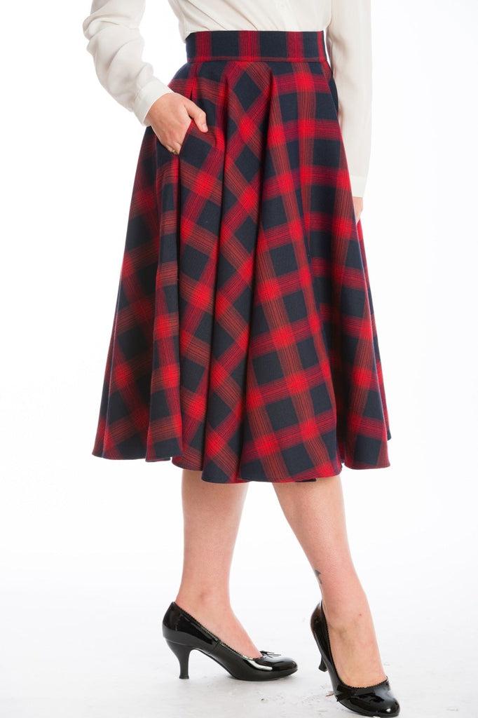 Sweet Check Swing Skirt-Banned-Dark Fashion Clothing