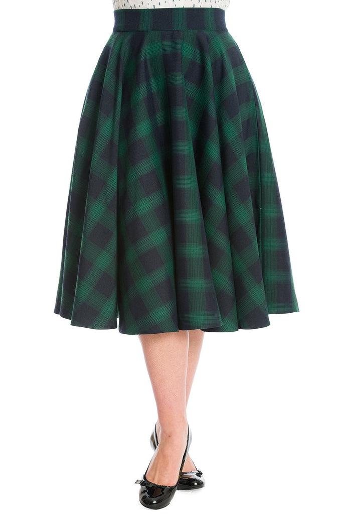 Sweet Check Swing Skirt-Banned-Dark Fashion Clothing