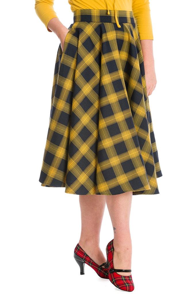 Sweet Check Swing Skirt-Banned-Dark Fashion Clothing
