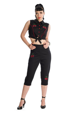 Sweet Revenge Cherry Trousers-Banned-Dark Fashion Clothing