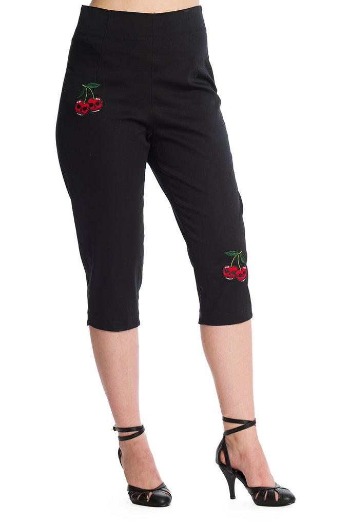 Sweet Revenge Cherry Trousers-Banned-Dark Fashion Clothing