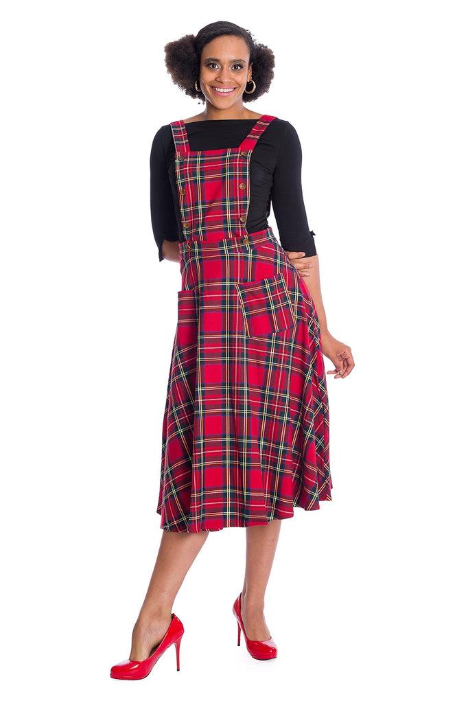 Sweet Tartan Pinafore Dress-Banned-Dark Fashion Clothing