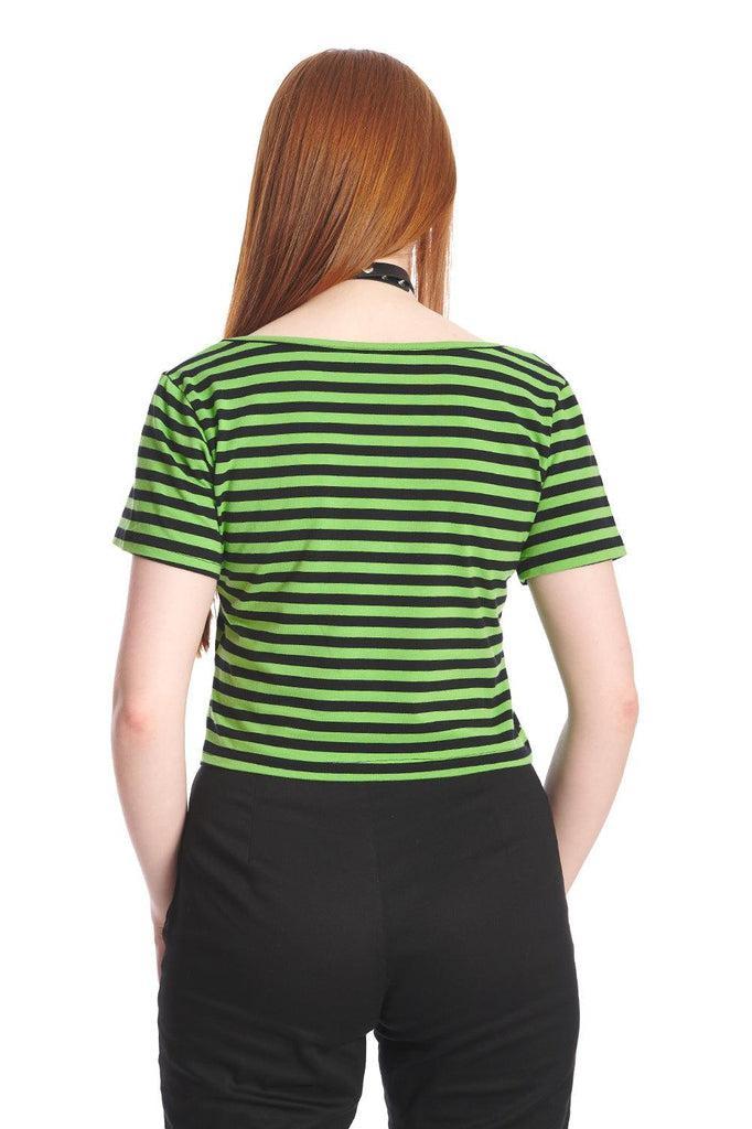 Sweet Yet Spooky Stripe Top-Banned-Dark Fashion Clothing