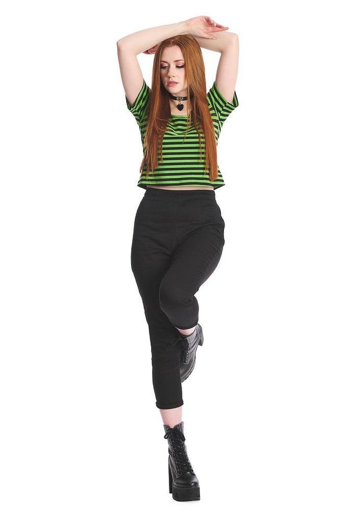 Sweet Yet Spooky Stripe Top-Banned-Dark Fashion Clothing