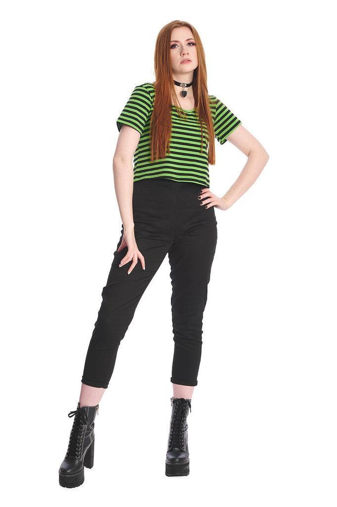Sweet Yet Spooky Stripe Top-Banned-Dark Fashion Clothing