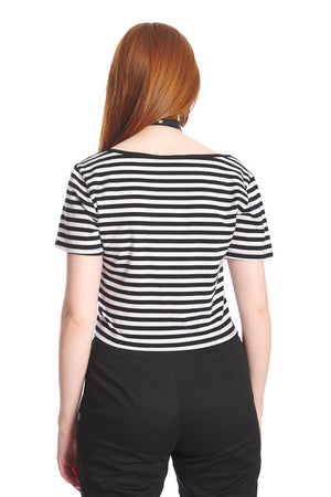 Sweet Yet Spooky Stripe Top-Banned-Dark Fashion Clothing
