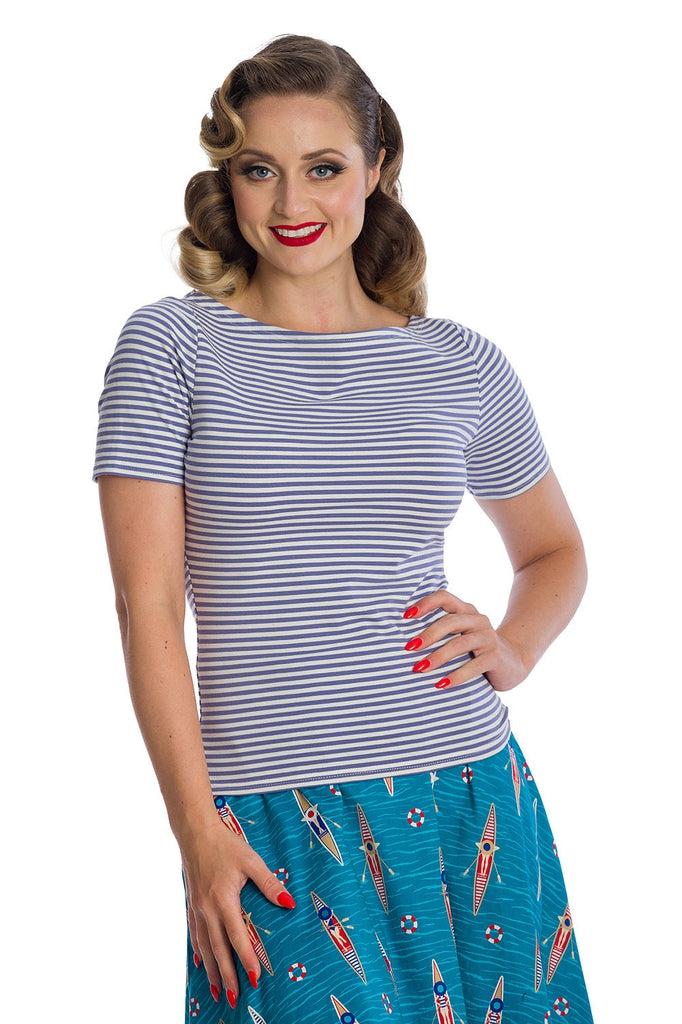 Szizzle Stripe Top-Banned-Dark Fashion Clothing