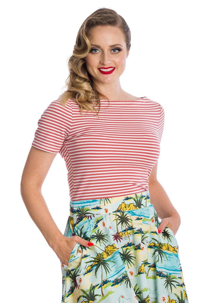 Szizzle Stripe Top-Banned-Dark Fashion Clothing