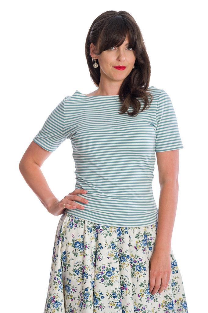 Szizzle Stripe Top-Banned-Dark Fashion Clothing