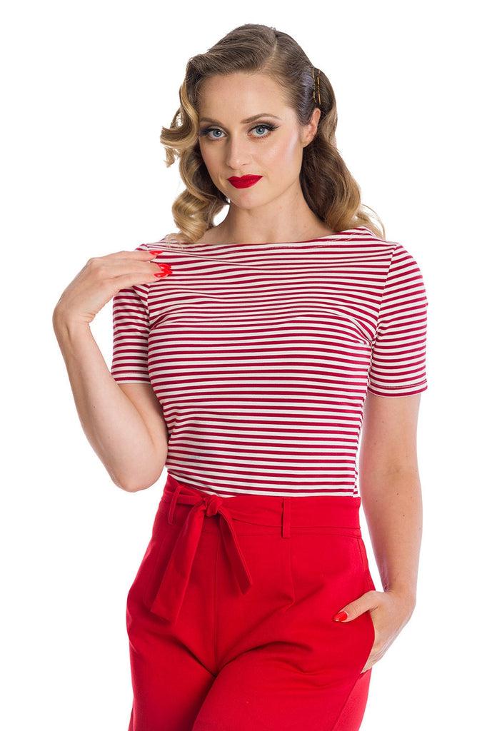 Szizzle Stripe Top-Banned-Dark Fashion Clothing