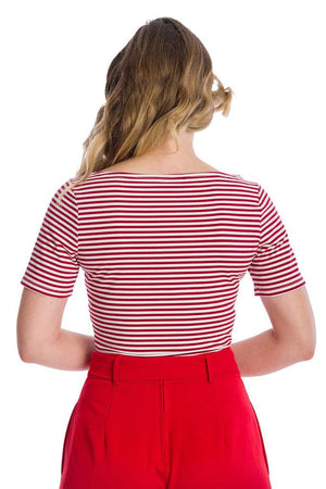 Szizzle Stripe Top-Banned-Dark Fashion Clothing