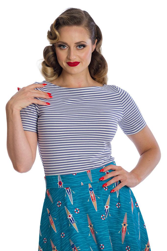 Szizzle Stripe Top-Banned-Dark Fashion Clothing