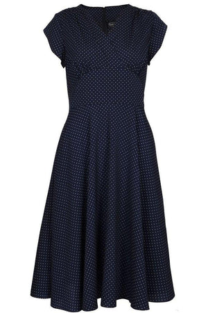 Tabby Polka Dot Tea Dress-Voodoo Vixen-Dark Fashion Clothing