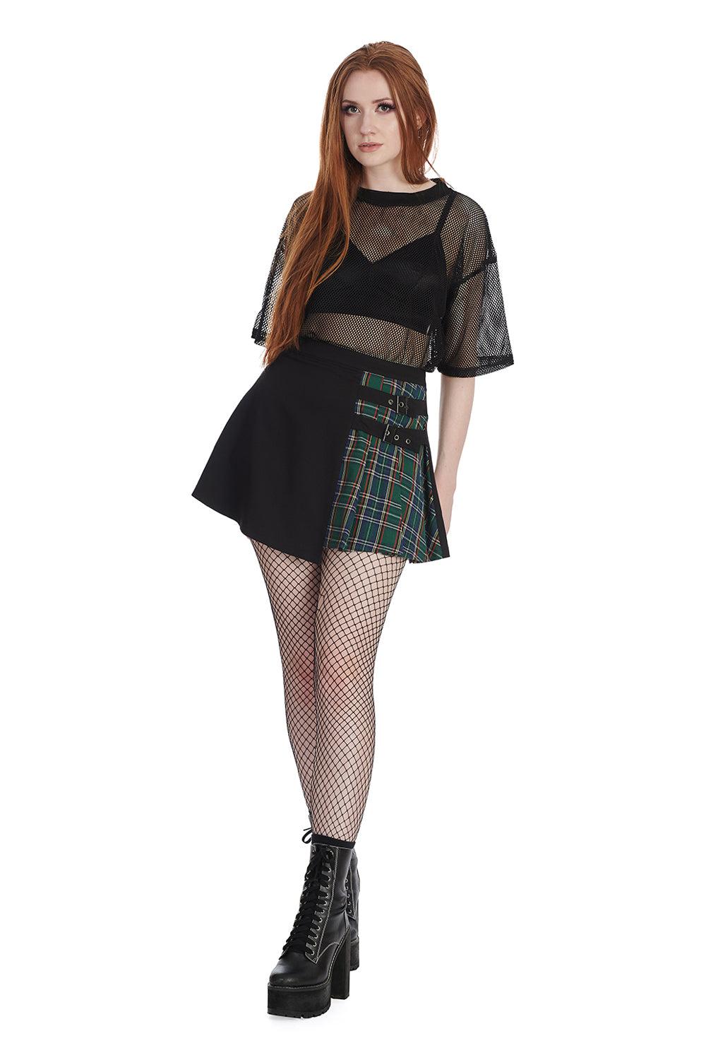 Tavish Tartan Skirt-Banned-Dark Fashion Clothing