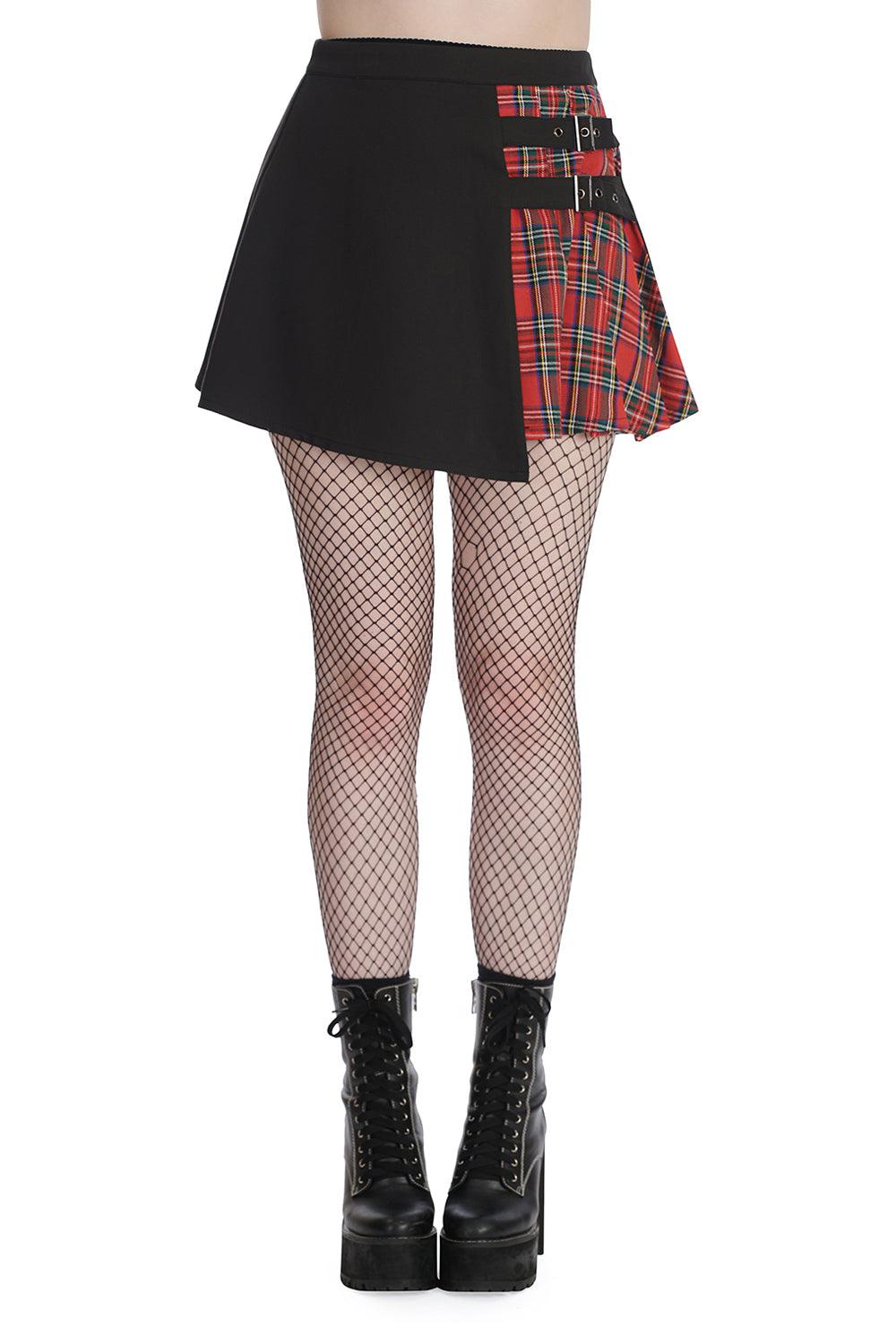Tavish Tartan Skirt-Banned-Dark Fashion Clothing