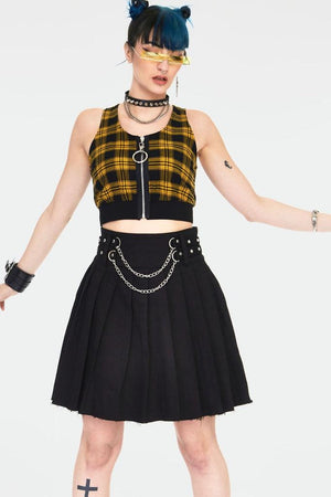 Teen Spirit Tartan Crop Top-Jawbreaker-Dark Fashion Clothing