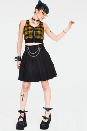 Teen Spirit Tartan Crop Top-Jawbreaker-Dark Fashion Clothing