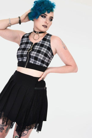Teen Spirit Tartan Crop Top-Jawbreaker-Dark Fashion Clothing