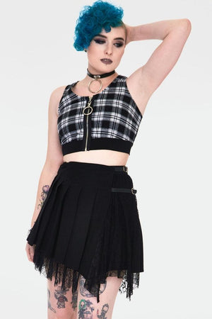 Teen Spirit Tartan Crop Top-Jawbreaker-Dark Fashion Clothing