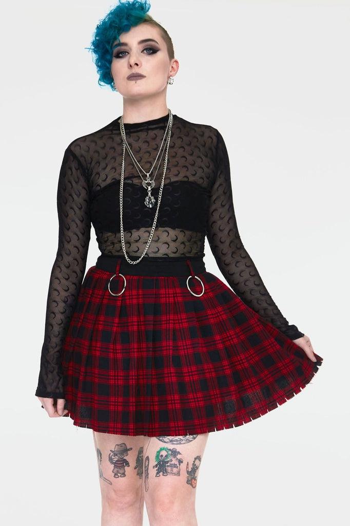 Teen Spirit Tartan Pleated Skirt-Jawbreaker-Dark Fashion Clothing