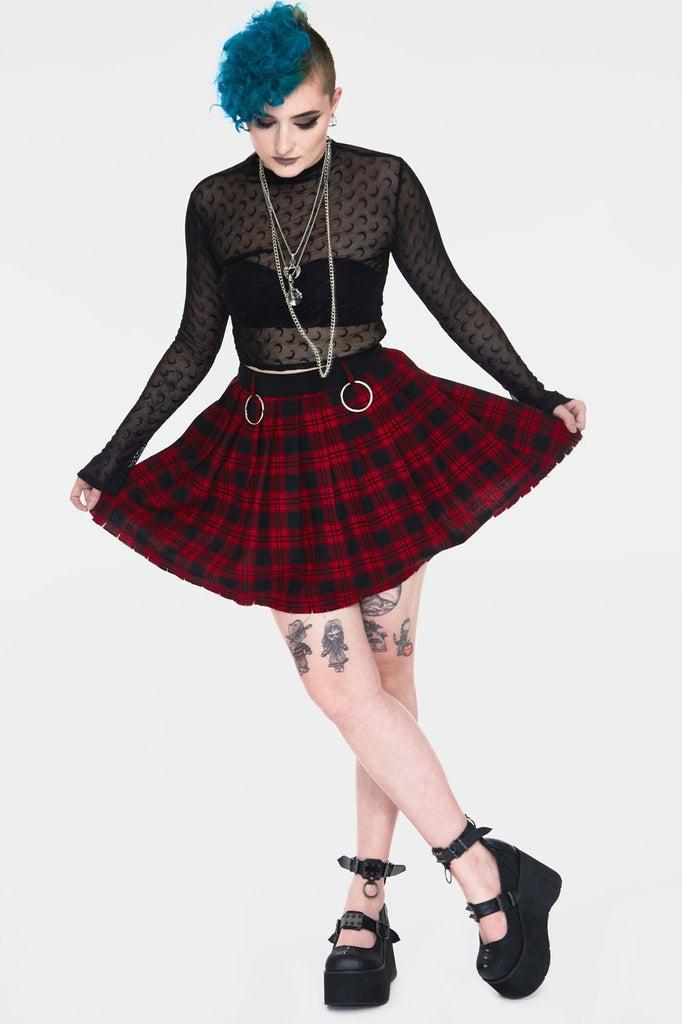 Teen Spirit Tartan Pleated Skirt-Jawbreaker-Dark Fashion Clothing