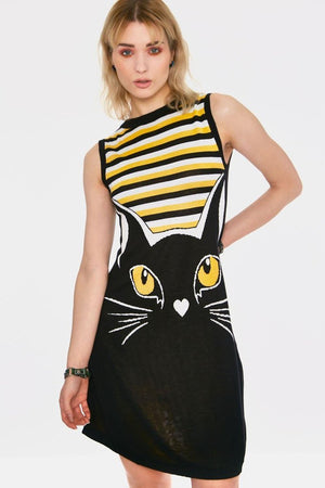 Telepathic Cat Dress-Jawbreaker-Dark Fashion Clothing